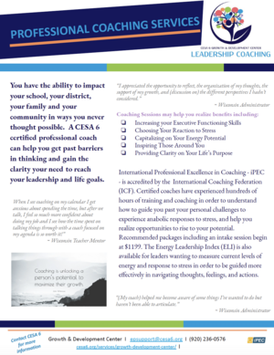 CESA 6 Growth & Development Center Professional Coaching overview flyer