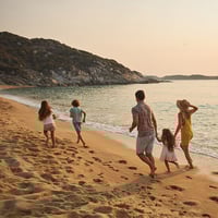 family on beach