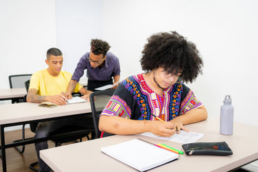 adult students studying