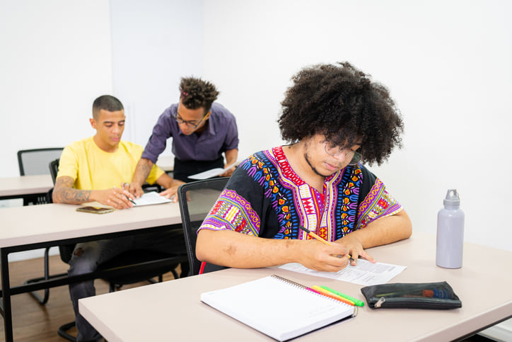 adult students studying
