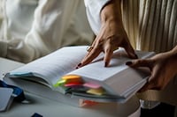 Person reading a book