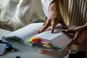 Person reading a book