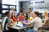 Diverse group of high school students