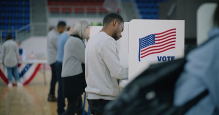 People voting at polling station