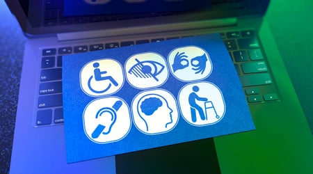 disability signs overlaid on computer
