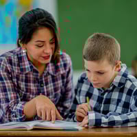 math teacher with student