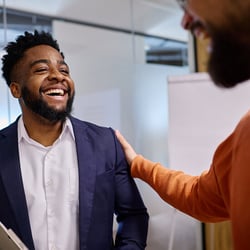 boss encouraging employee