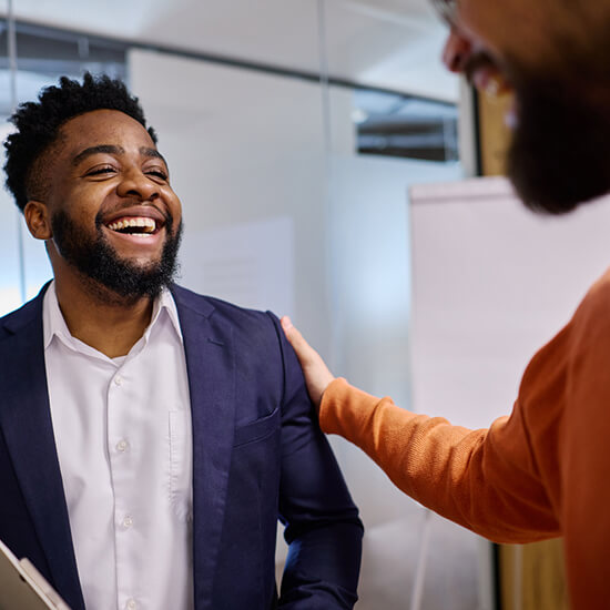 boss encouraging employee