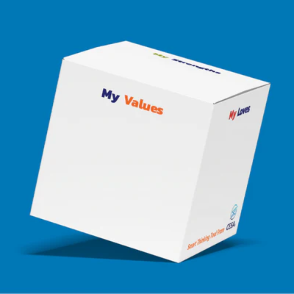Box with My values on it