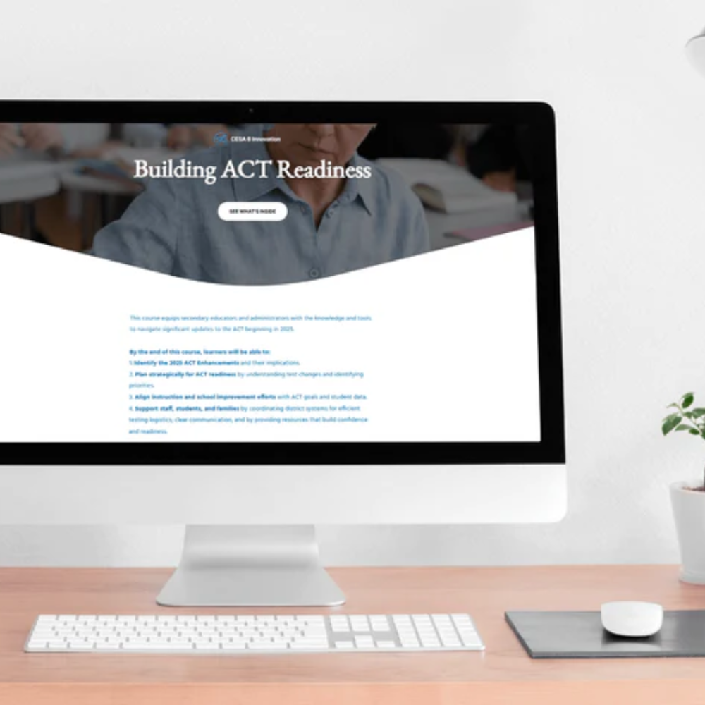 Computer screen with Building ACT Readiness