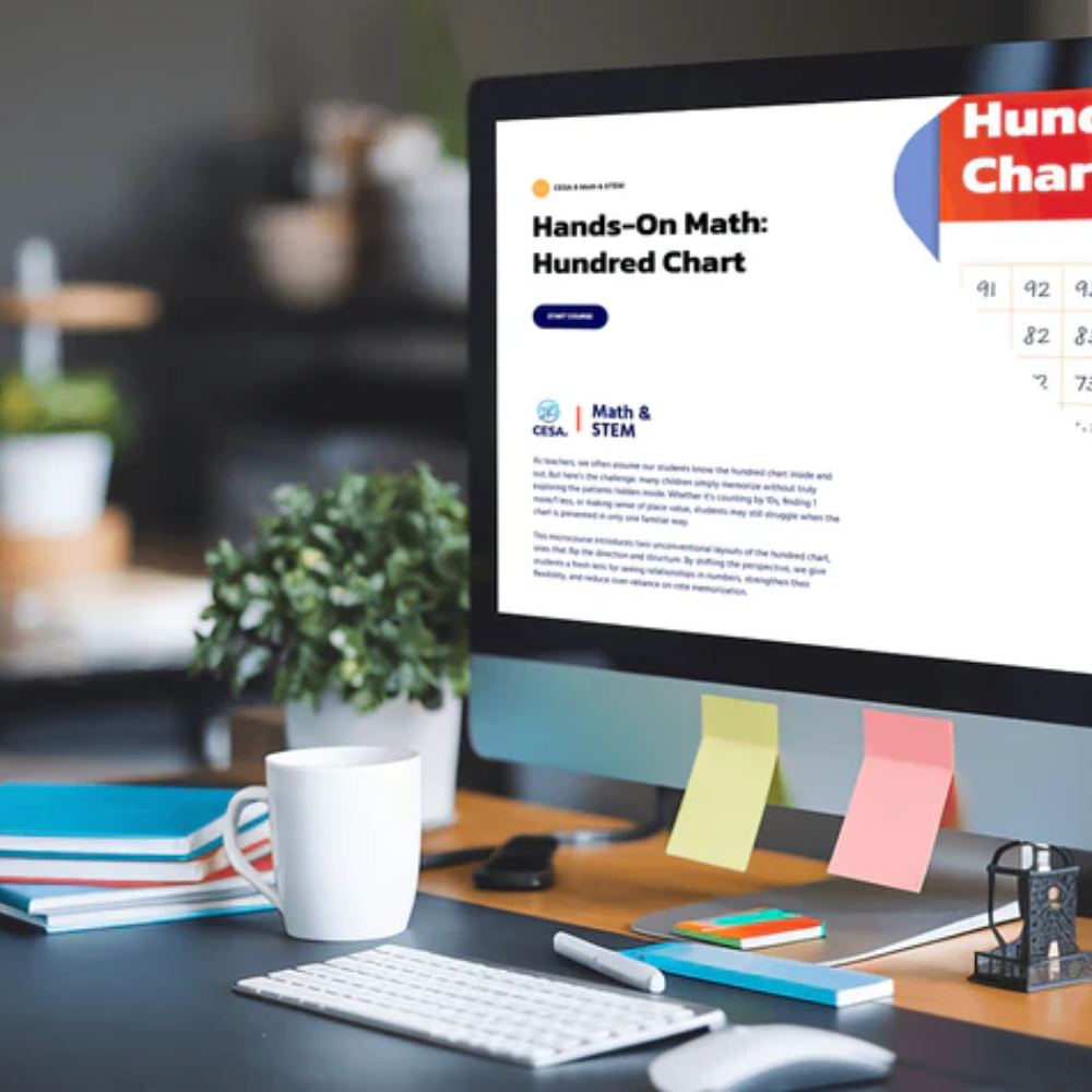 Computer with Hands- On Math Hundreds chart