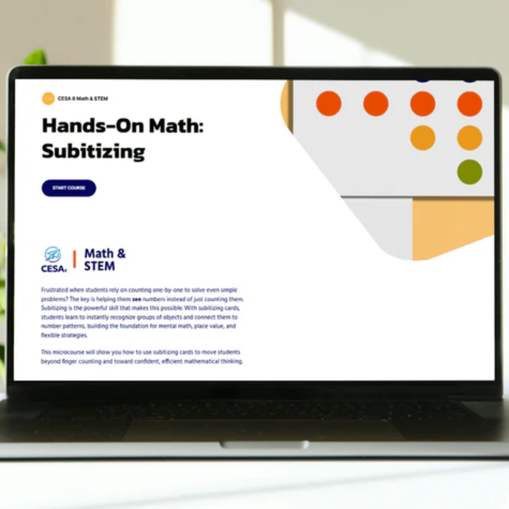 Laptop with Hands on Math Subitizing