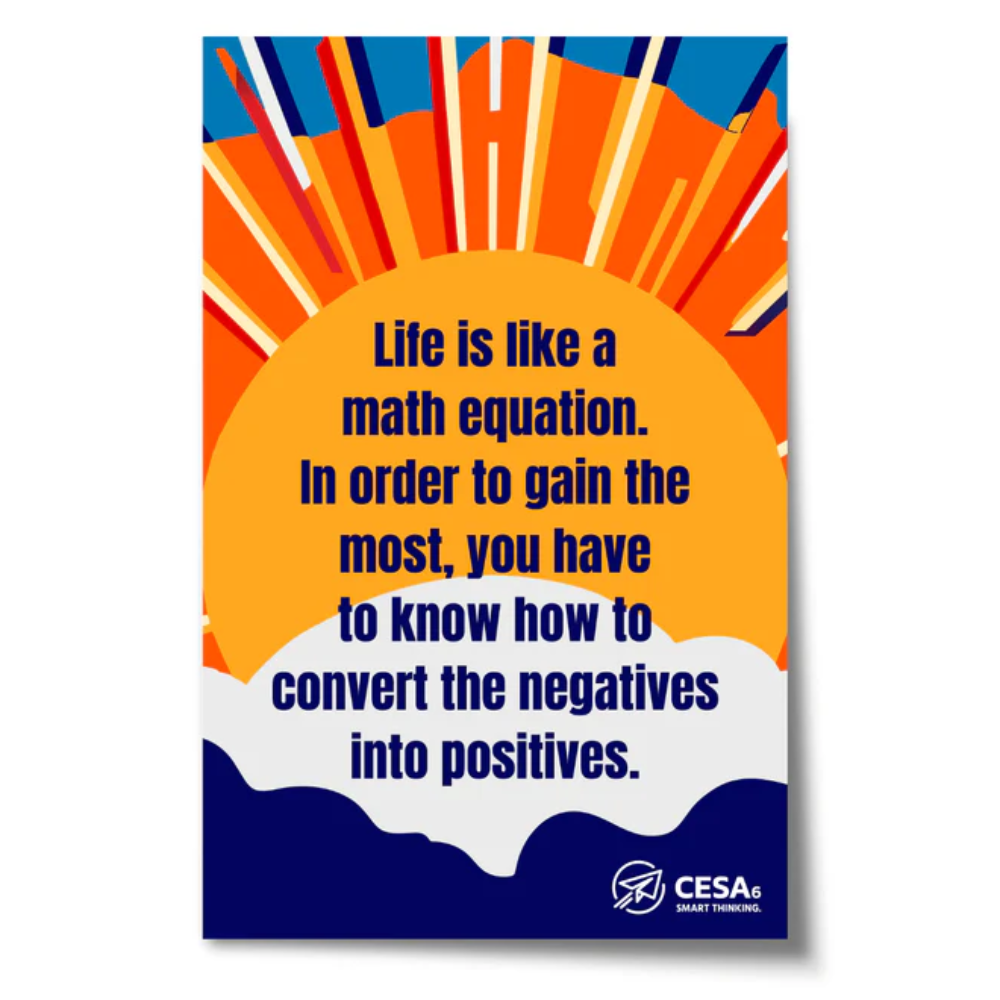 Sunset life is like math equation poster