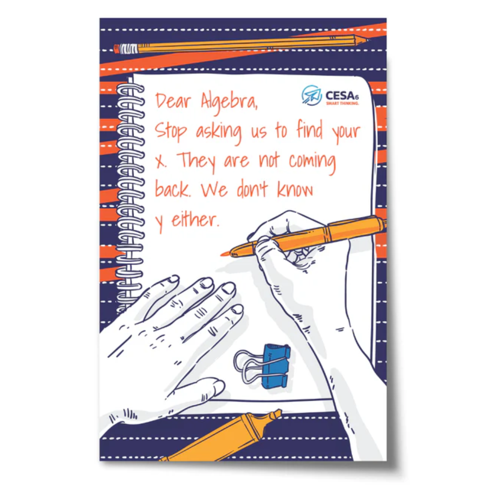 Notebook writing Dear Algebra