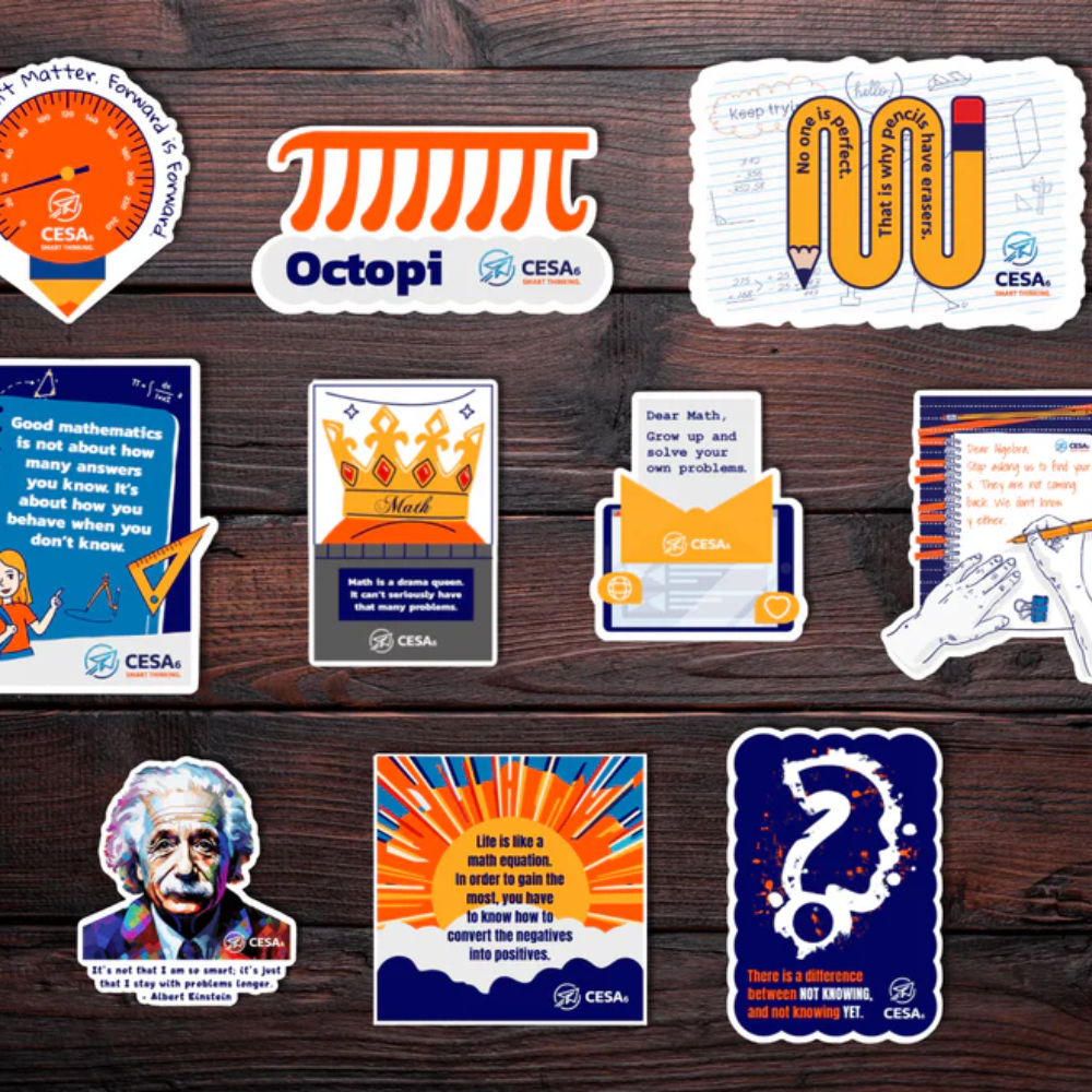 Set of 10 Math stickers