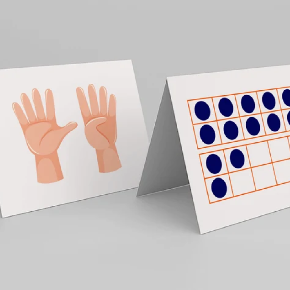 Show 9 on your fingers, 13 in a 10 frame