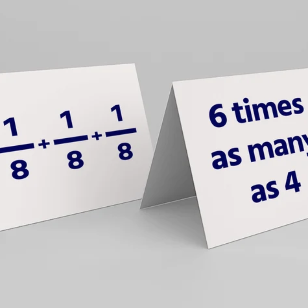 1/8 Fraction and 6 times as many as 4 card