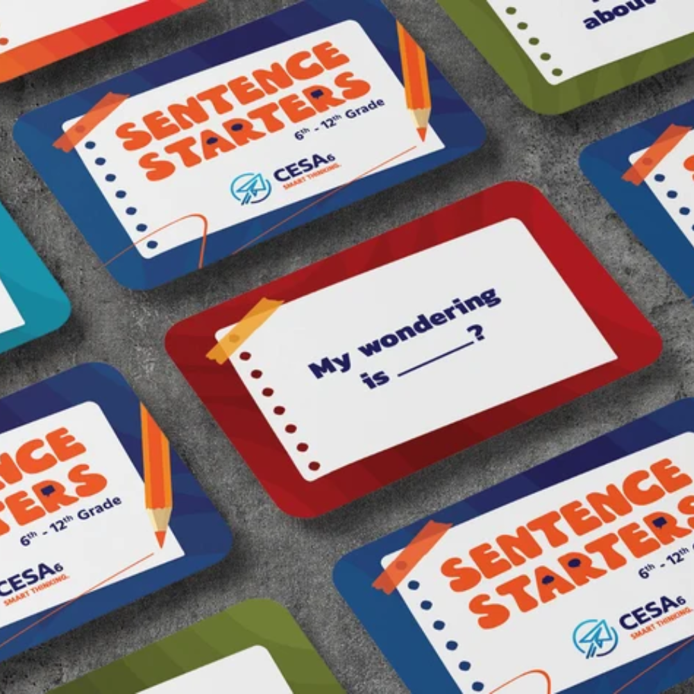 Cards with Sentence  starters, My Wonder is ...