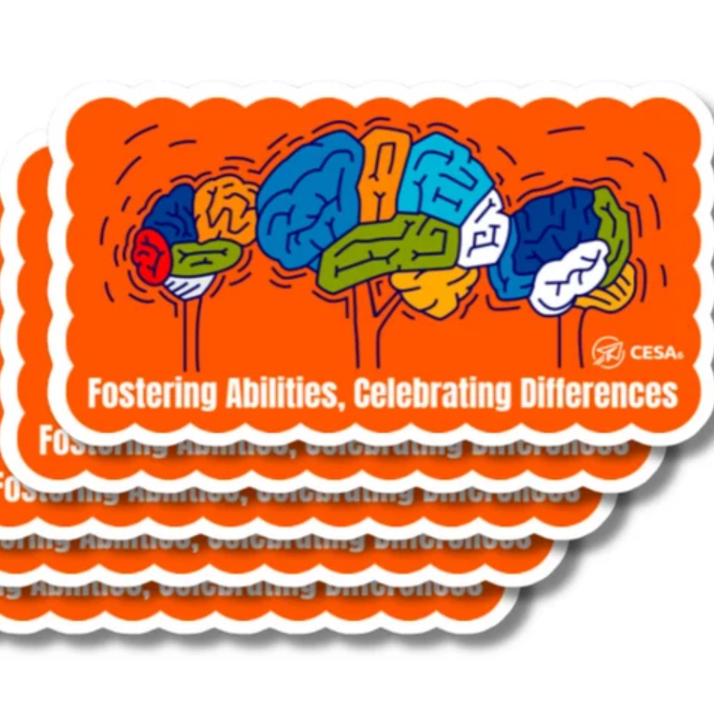 Sticker with Brains Fostering abilities, Celebrating Differences