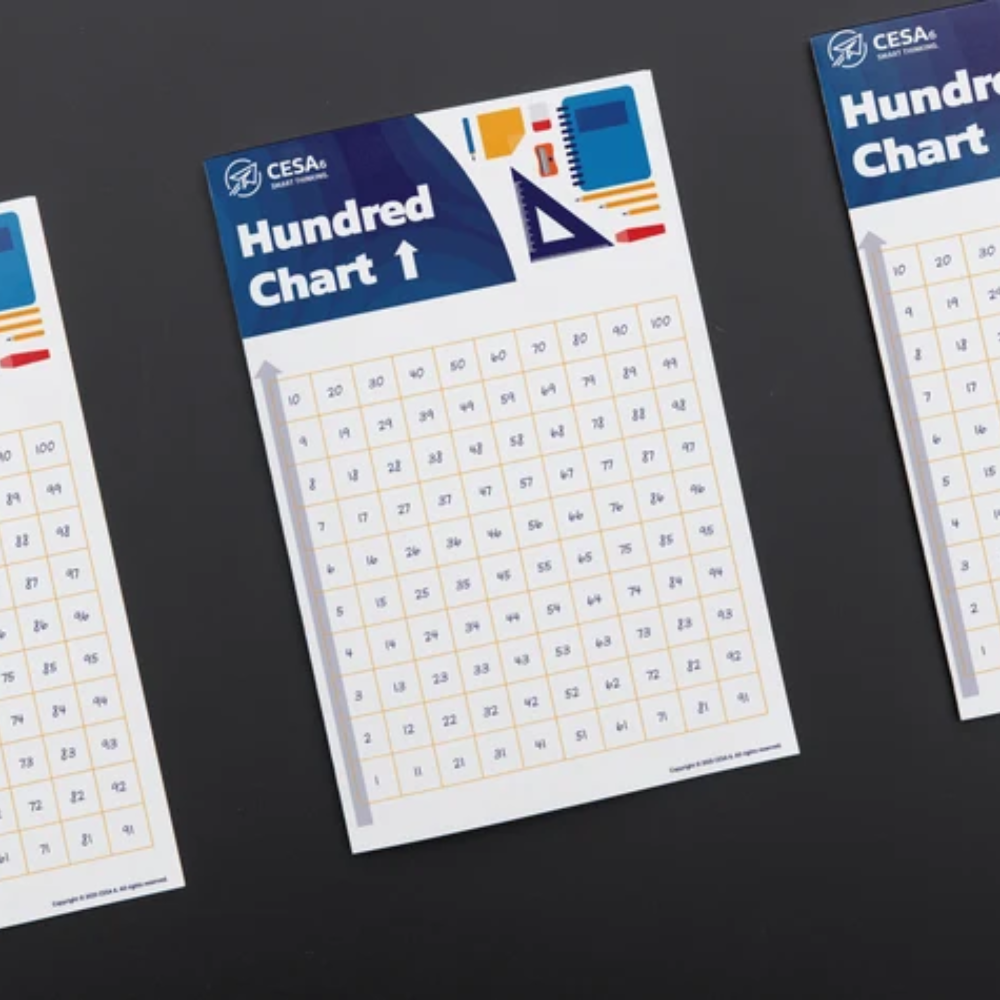 100 Chart Blue Vertical