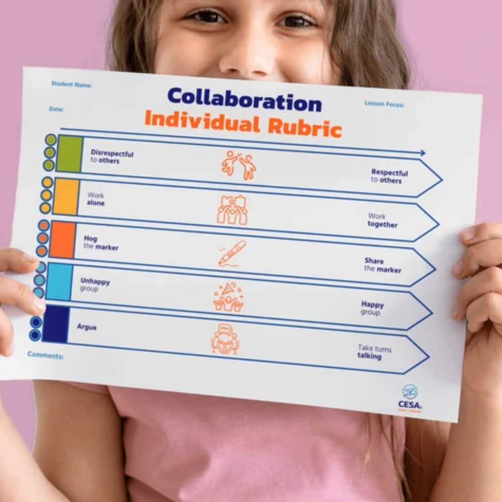  Little girl holding Collaboration individual Rubric