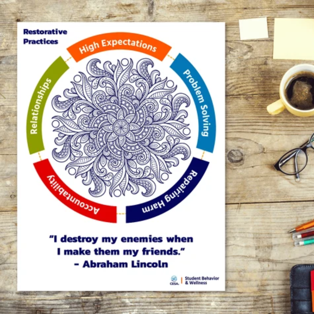 Restorative practices coloring sheet