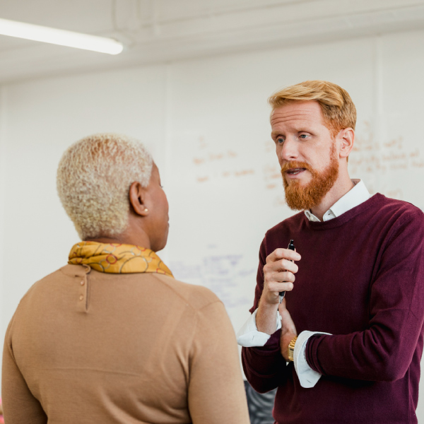 Two teachers talking